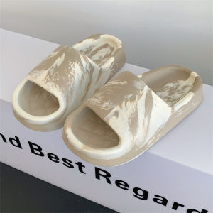 Free Shipping EVA Thick-Soled Slippers For Men Summer Outdoor Wear Splash-Ink Street Style CoupleS One-Strap Slippers Home Bathroom Shower WomenS Sandals