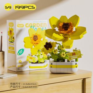 SRสร้างสรรค์ความสวยงามและสนุกสนาน ดอกทานตะวันบล็อกที่เข้ากันได้กับเลโก้S