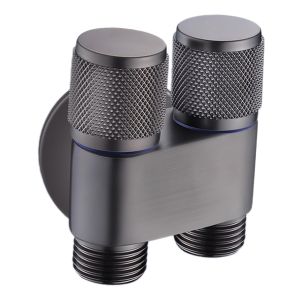 Double Control Valve Washing Machine Faucet Toilet Triangle Valve 1 in Two Out Double Control Angle Valve Toilet Double Control Valve