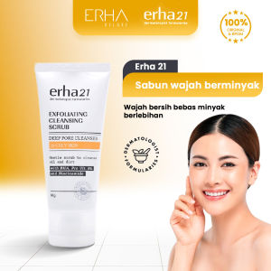 ERHA Facial Wash Exfoliating Cleansing Scrub ECS 60g - Sabun Pembersih Wajah Berminyak BHA Pro Vit. B5 & Niacinamide
