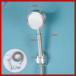 Xinkunlong K8401 Bathroom 304 Stainless Steel Shower Faucet Set Wall Mounted Shower Faucet Set (Handheld Shower and Fixed Seat and 1.4m Shower Hose)
