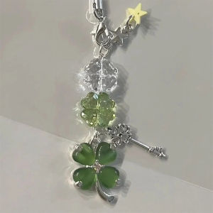stormtime fE Exquisite Lucky Leaf Phone Pendant Fashion Phone Chain Cute Four Leaf Clover Keychain Backpack Decoration Accessories Gifts
