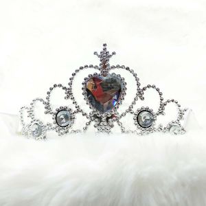 Princess Frozen Style Bridal Crystal Crown permata mahkota jewels Bridal extra Long Veil Bride Hair Little Girl Hair Hadiah gift present girls Accessories White
