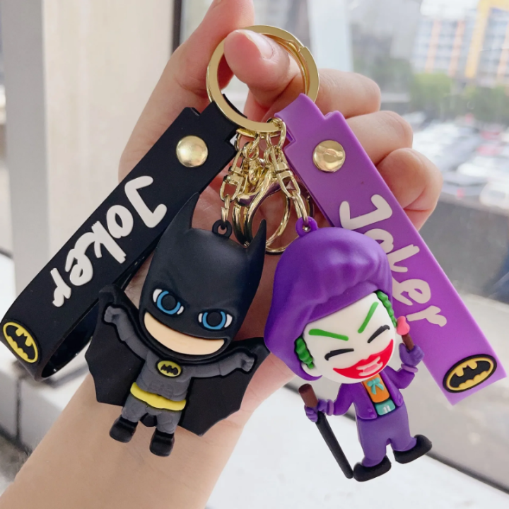 [RDGXC] Cartoon Cute Batman Joker Harleen Quinzel Keychain for Women