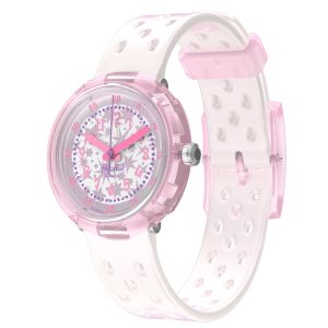 Flik Flak Fizz In Pearl (FCNP007) Pink Silicone Kids Watch