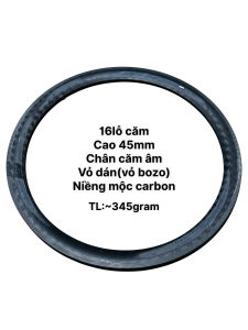 Niềng mộc carbon 700c thắng rim 16lỗ căm chân căm âm sử dụng vỏ dán dành cho xe đạp