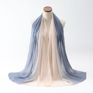 【NEW A 】New Chiffon Ombre Color Hijab Soft Digital Print Women Muslim Scarves Shawl Echarpe Breathable Foulard Dubai Hijabs
