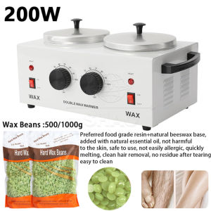 Dual Chamber Electric Wax Heater Salon Wax Heater Adjustable Temperature Wax Warmer for Home Body Hair Removal Personal