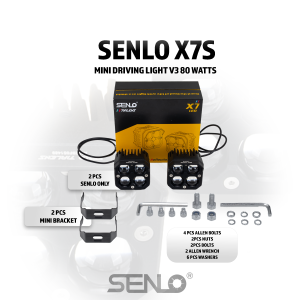 Original SENLO X7S Mini Driving Light V3 80 Watts MDL for Motorcycles Cars - Auxiliary Light Fog Light 6 MONTHS WARRANTY