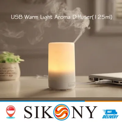 Premium 125ml Ultrasonic Aroma Humidifier Essential Oil Diffuser Electric Aromatherapy USB Air Purifier Warm Light /7LED Light