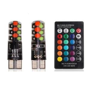 2pcs T10 W5W RGB Bóng Đèn Led wearproof đèn tự động Bóng đèn Đèn trần xe ô tô bóng đèn nội thất xe chiếu sáng
