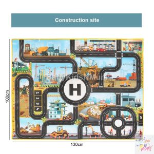 Playmat Picnic Mat Aluminium Moisture Proof Outdoor Indoor Game Center Urban City Wild Animals Farm Animal Construction Theme