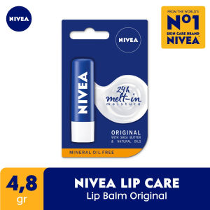NIVEA Lip Care Lip Balm Original Essential 4.8gr - Melembabkan Kulit Bibir Perawatan intensif pada bibir