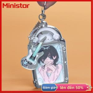 Ministar Kawaii 3 Inch Photocard Holder Bag Pendant Photo Frame Picture Display Stand Card Holder Student Keychain For Bag