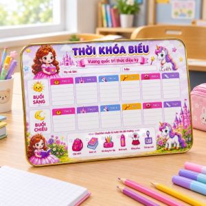 Bảng Thời Khóa Biểu Tráng Gương Mica Để Bàn Size 20x30cm Bền Đẹp Chống Nước Dễ Lau Chùi