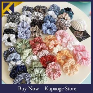 [Kupaoge] 5ชิ้นยางรัดผมลายจุดน่ารักหรูหราผ้ามัดผมพร้อมพิมพ์ลายดอกไม้วงผมลายดอกไม้สไตล์สถาบันการศึกษาสำหรับทุกวัย