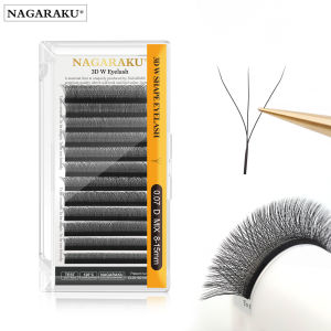 NAGARAKU 3D W Shape Premade Fans Eyelash Extensions Natural Soft Light False Lashes Full Dense