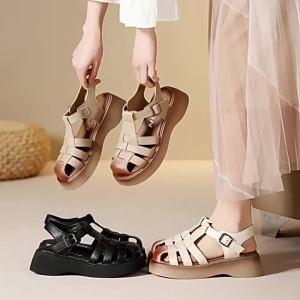 [Free Shipping] Supports Encrypted Design Thick-Soled Sandals For Women New Summer Styles Versatile Casual And Sporty Sandals Trendy On