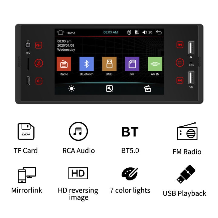 🚐[In stock] Touch screen car radio 1 DIN 5 inch car stereo player