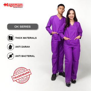 Baju Oka Medis Lengan Panjang Warna Ungu / Baju Medis