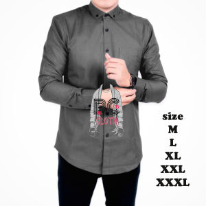 kemeja polos pajang slimfit
