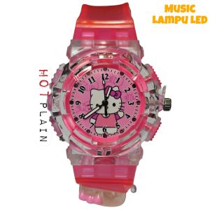 Jam Tangan Anak Lampu LED Silicon Transparant Karakter Kuromi Stella Melody Cinnamoroll JL FHLC