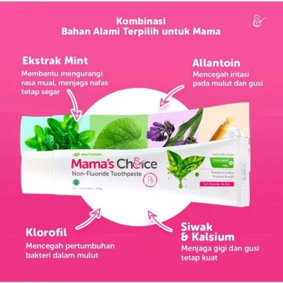 Mamas Choice Toothpaste - (Pasta gigi halal tanpa Fluoride khusu ibu hamil)