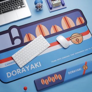 Miếng Lót Chuột Và Kê Tay Bàn Phím Hình In 3D Doremon Nintendo PacMan Mẫu Mới 2022