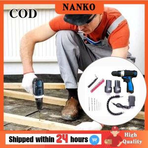 12v High Quality Cordless hand  Drill Set power tools {blue} Accessories Set portable COD