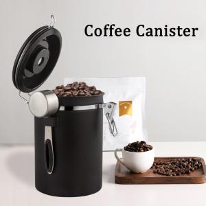 1.5L Coffee Canister Coffee Bean Jar Airtight Canister Stainles Steel With Scoop One Way Valve Cannist