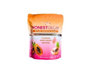 HONEST GLOW Kojic Papaya Pouch Niacinamide Soap 5 Bars 70g Whitening Anti Dark Spots Glass Skin