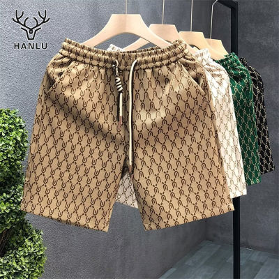 Hanlu Men's beach shorts fashionable shorts high-end printed casual shorts simple fashionable and handsome