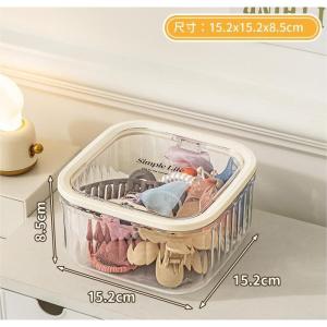 shopclassyshop Acrylic Automatic Lid-opening Hair Clip Organizer Storage Box Hair Rope Hair Ties Children Portable box
