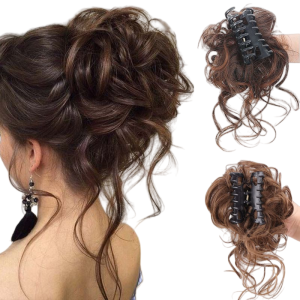 Wig Hair Clip Messy Curly Hair Wigs for Women Wig Bun Hairpin Bud Hair Claw Clip Wig Bun Head Ponytail Fake Hair Clip