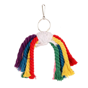Colorful Cotton Rope Hanging Bird Toy for Parrots Daily Fun and Beak Maintenance Tearing Rope Chewing Toy for Bird Cage