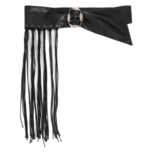 Rocker Style Fringe Belt Adjustable Length Waist Cincher Perfect For Dresses And Jeans