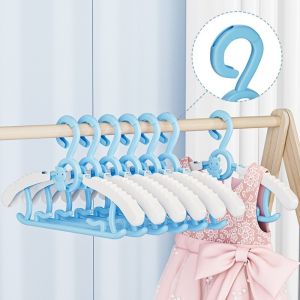 CHLOCH 10 Pcs Extendable Kids Clothes Hanger Space Saving Anti Slip Childrens Clothes Hanger Durable Small Size Baby Clothes Hanger Home Use