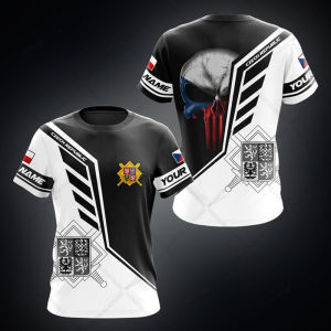 Czech Skull Graphic Custom Name Tees Summer Cool Sportswear Mens Fashion Loose T-shirts Boy Oversized Short Sleeve Tops EU 6XL