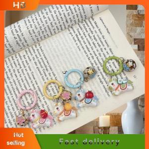 HB Funny Cartoon Pony Keychain Pendant Cute Fashion Animals Key Ring Year Of The Horse Backpack Decoration Accessories Gifts