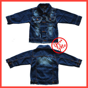 Jaket Jeans Anak Jaket Denim Anak Perempuan Cewek Cewe Bio Wash Rawis Usia 1 2 3 4 5 6 7 8 Tahun
