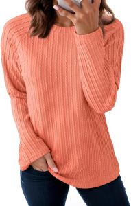 Dokotoo  Womens Top Long Sleeve Lightweight Shirt  2025  Autumn Fashion Clothing Fashion Top Round Neck Knitted Basic Style  T  Shirt