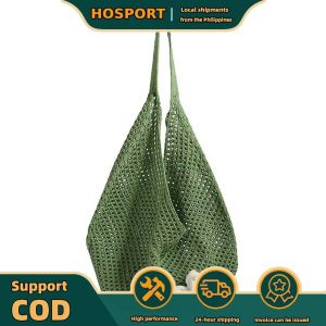 【HOSPORT】 Women Girls Woven Straw Large Capacity Hollow Tote Bag Flower Beach Handbag for Work and Daily Use