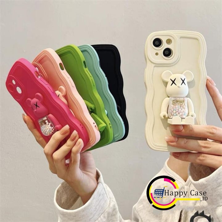 CASE SOFTCASE GELOMBANG GRIPTOK BEAR 3D FOR OPPO A3S A5 A5SS A7 A8