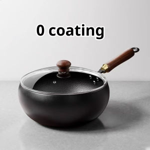 30cm Iron Wok Skillet For Stir Fry & Curry No Chemical Coating Gas and Induction Compatible Periuk besi berperut besar 大肚鐵鍋