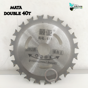 Mata Gerinda Dua Mata Double 40T Gergaji Circular Saw Blade Potong Kayu 4inch 110mm