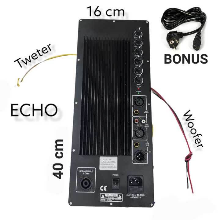 power kit/mesin Speaker active 12/15 inch 450-1000 watt Kabel - Main Image