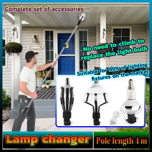 【Local delivery】Light bulb changer with a pole length of 4 meters Bulb changer stick Bulb changer Aluminum alloy rod