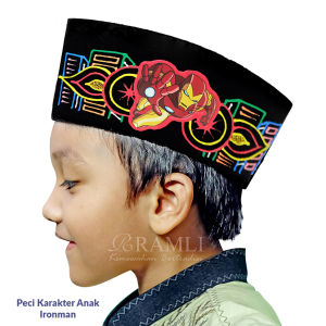Ramli Songkok Anak Karekter Iron Man AC Tinggi 9