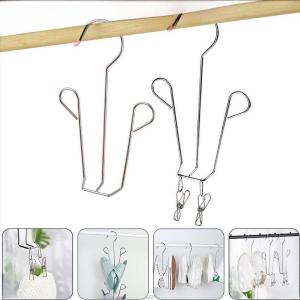 Shoes Drying Rack Multi-functional Antiskid Shoe Hanger Double Hook Design with 2 Clips Portable Shoe Organizer