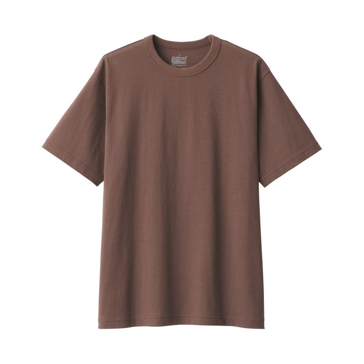 MUJI Men Washed Heavyweight Crew Neck Short Sleeve T-shirt